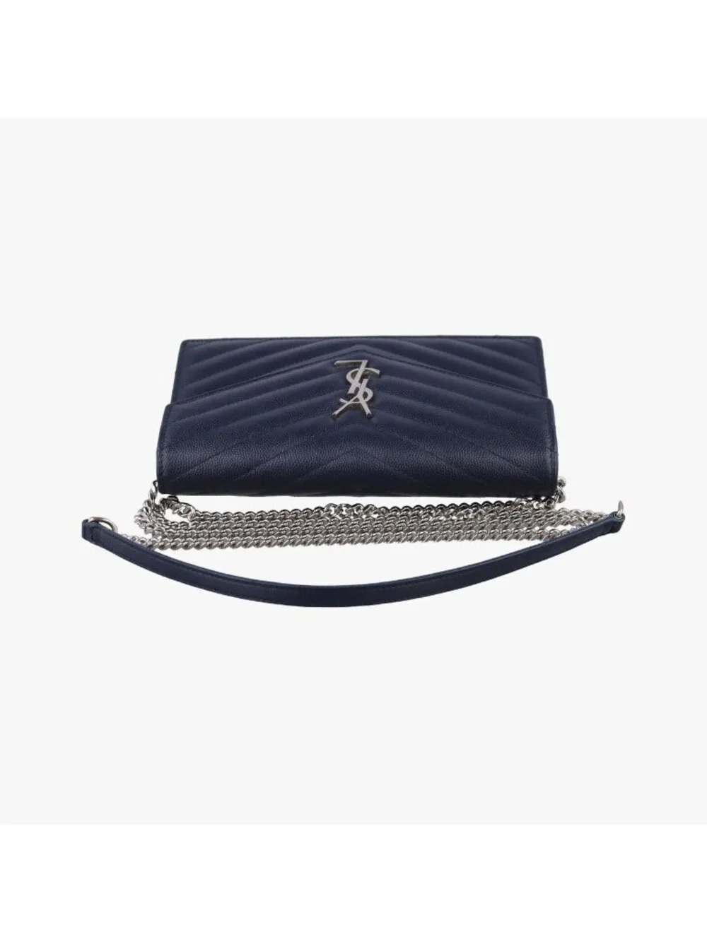 Saint Laurent Monogram Navy Caviar Leather Shoulder Bag